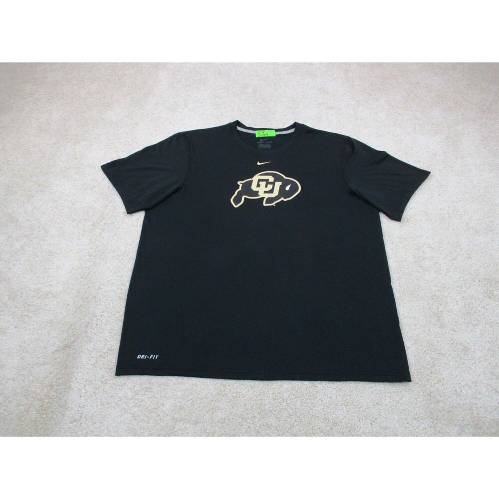 Colorado Buffaloes Nike Shirt Mens Medium M Black Center Swoosh Boulder Football